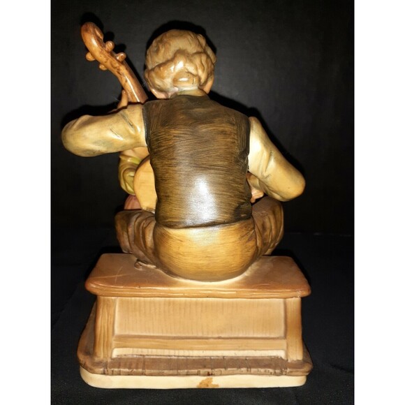 A Price Import Japan Figurine Grandpa Cello Girl And Dog Porcelain - Picture 3 of 8